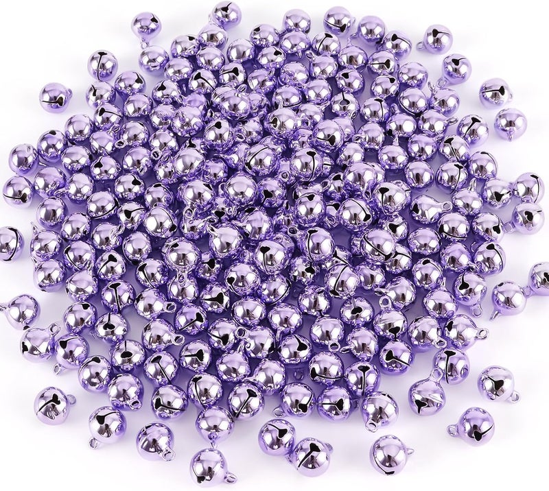 LIGHOON 1/2 Inch Jingle Bells Small Bell Mini Bells, Tiny Crafts Bells, DIY for Christmas Home Making Ornaments Wreath Pet Decorations Bracelet Anklets Necklace Knitting Jewelry Making 120 Pcs, Purple - Image 1